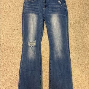 Kunmi Classic Blue Distressed Women Jeans Size 14
